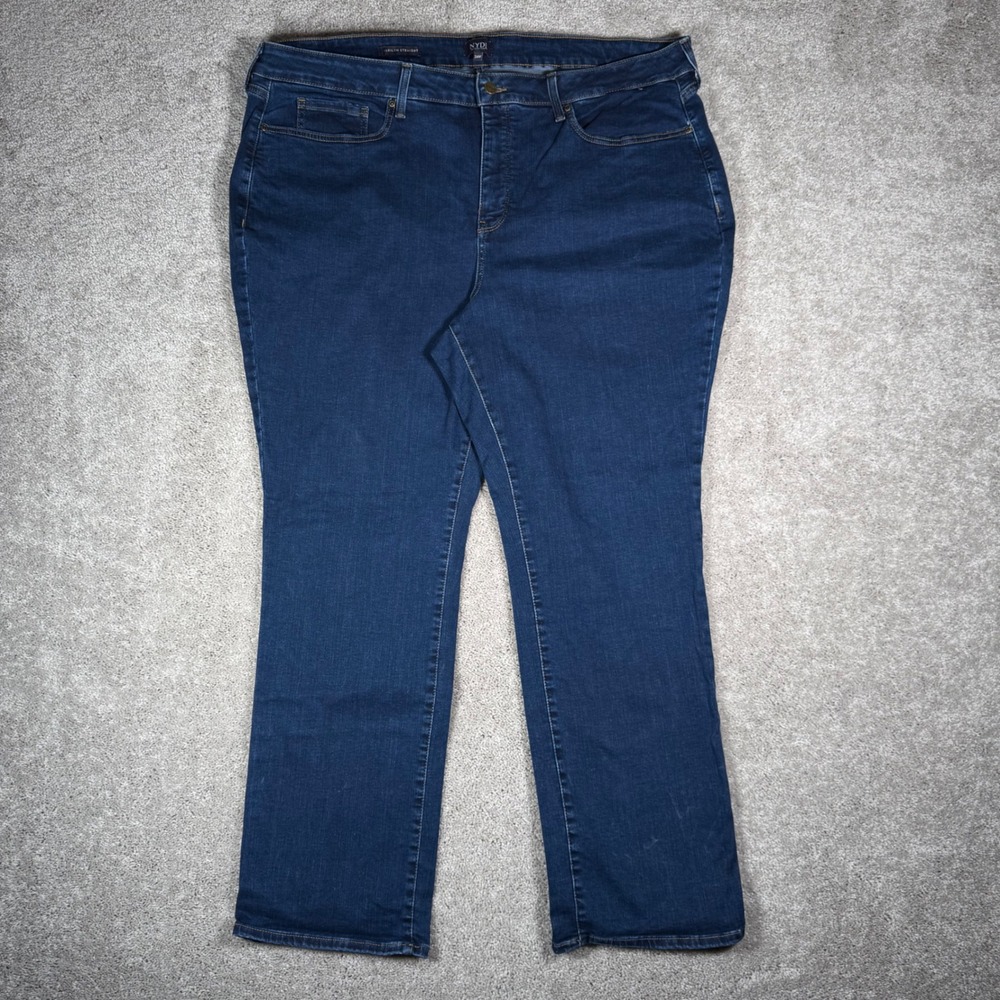 NYDJ Marilyn Straight Jeans Dark Wash Women's 24W Lift Tuck Technology